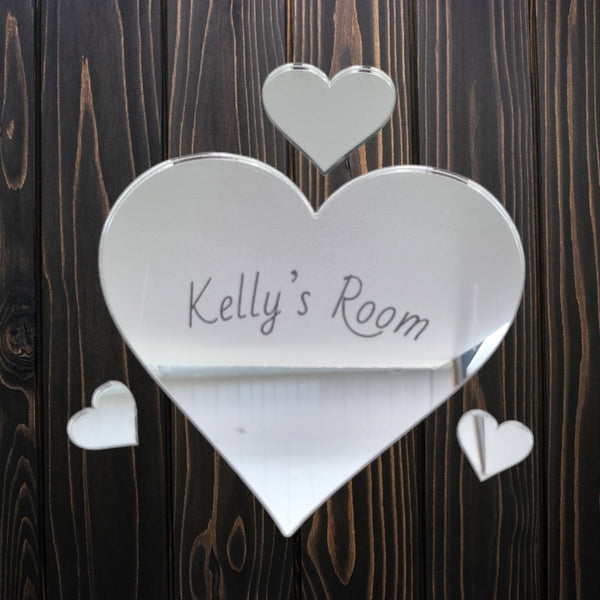 Personalised Mirrored Door Signs (Many colour and shapes available)