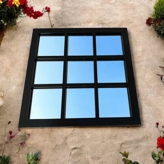 Nine Panel Square Garden Mirror