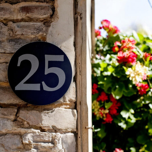 Custom Round Acrylic House Number Sign: Floating Design