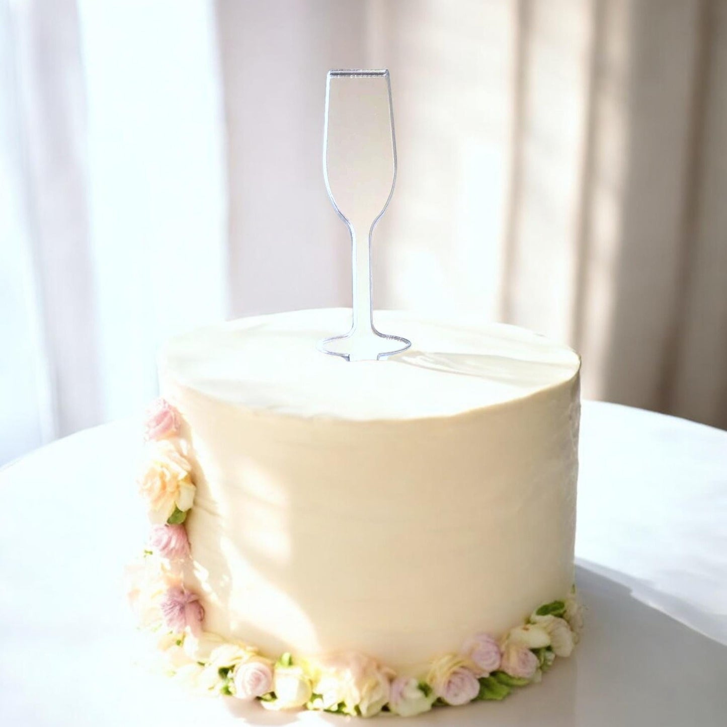 Champagne Flute Glass Shaped Cake Toppers