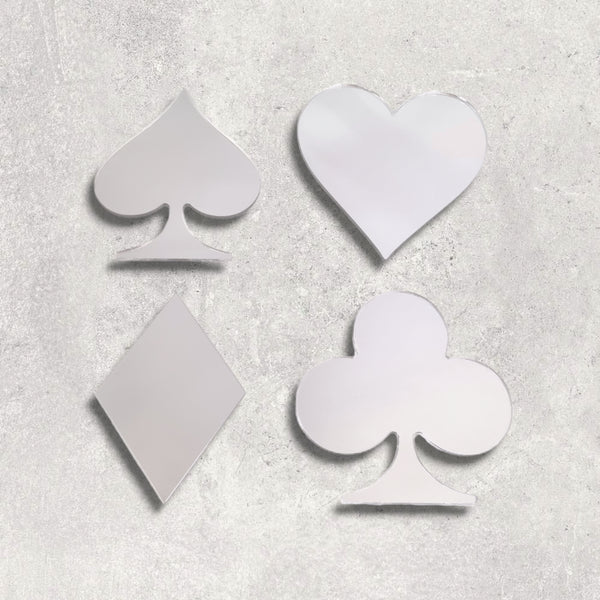 Heart, Diamond, Spade & Club Acrylic Mirror Set