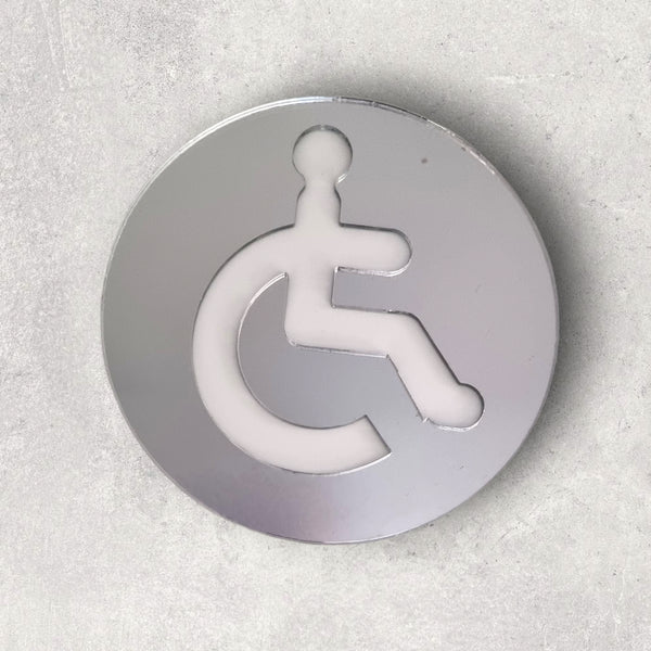 Round Disabled Toilet Door Sign