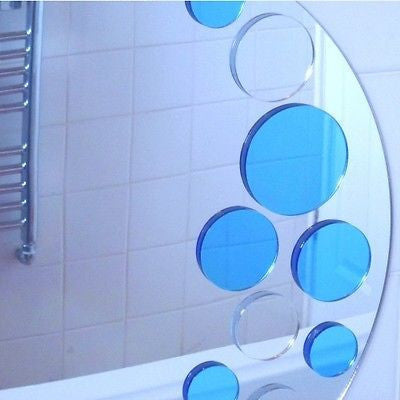 Blue & Silver Bubbles Acrylic Mirror