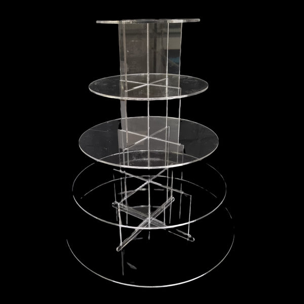 Multi Tier Acrylic Round Cake Stands for Weddings & Celebrations - Custom Sizes heights and Colours
