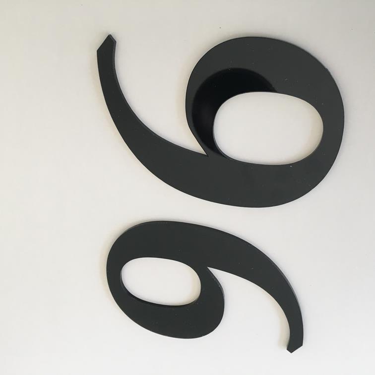 Black Gloss, Flat Finish, House Numbers - Book