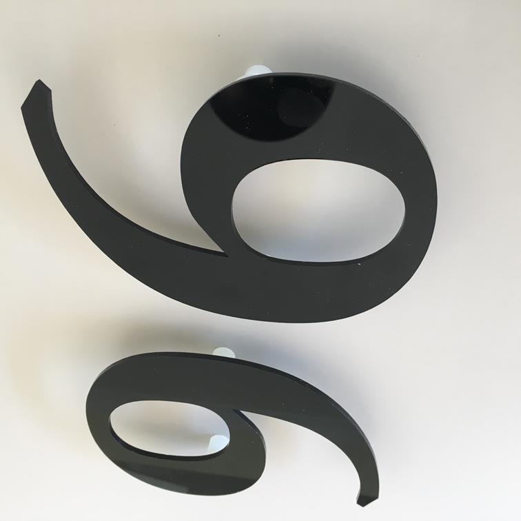 Black Gloss, Floating Finish, House Numbers - Book