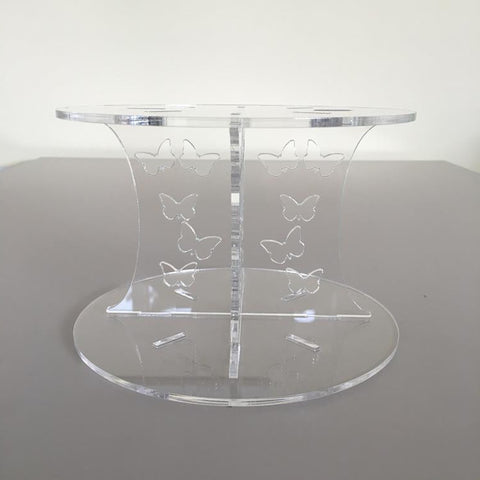 Butterfly Design Round Wedding/Party Cake Separator - Clear