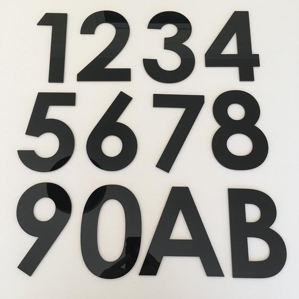 Oval House Number Sign - Black & White Gloss Finish