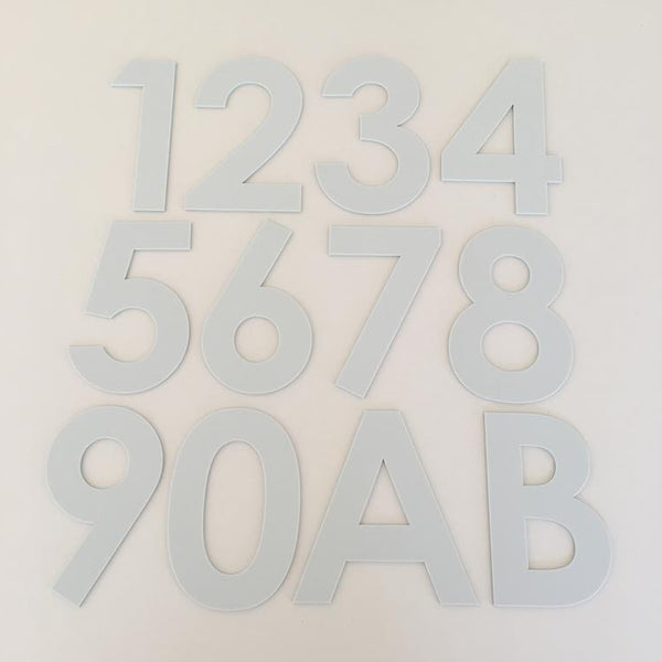 Cat House Number Sign - Light Grey & Graphite Matt Finish