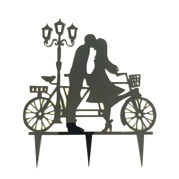 Bicycle Made for Two Engagement/Wedding Shaped Cake Toppers