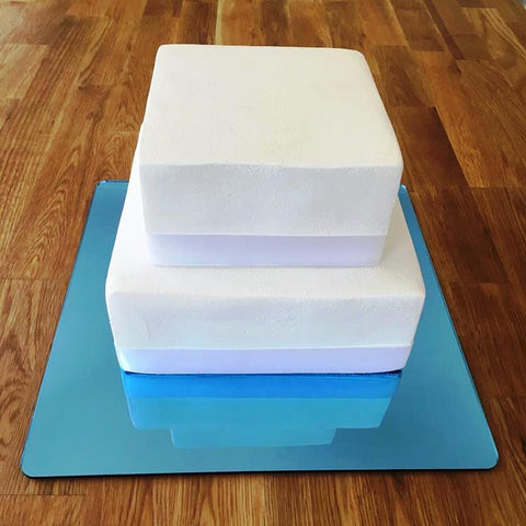 Square Cake Board - Blue Mirror