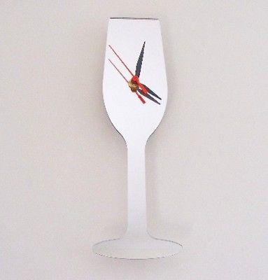 Champagne Flute Shaped Clocks - Many Colour Choices