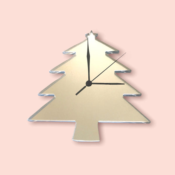 Christmas Tree Shaped Clocks - Many Colour Choices