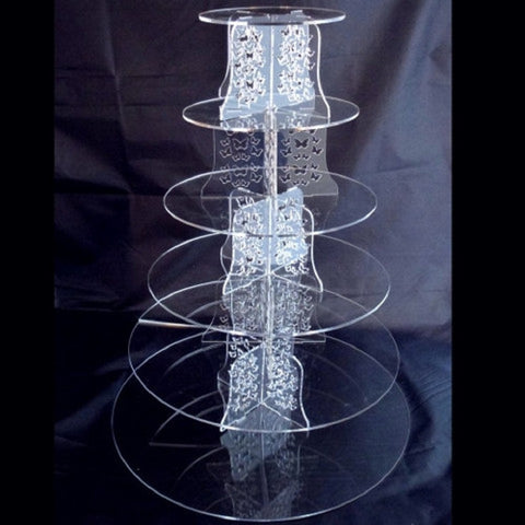 Six Tier Butterfly Design Round Cake Stand