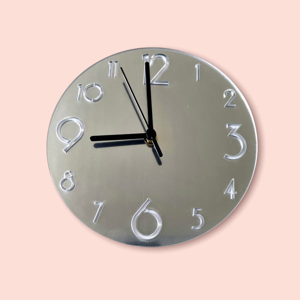 Contemporary Numbered Round Shaped Two Colour Clocks - Many Colour Choices