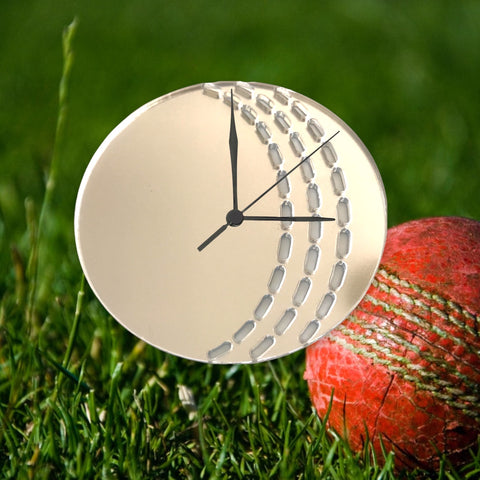 Cricket Ball Shaped Clocks - Many Colour Choices