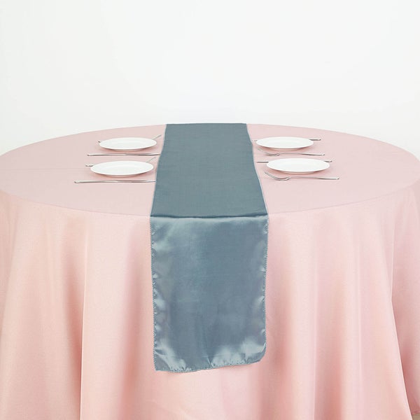 Dusty Blue Satin Smooth Table Runners