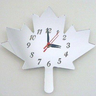 Canadian Maple Leaf Shaped Clocks - Many Colour Choices