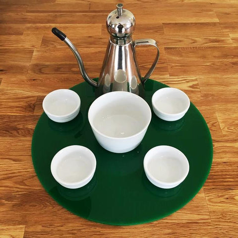 Round Serving Mat/Table Protector - Green Gloss