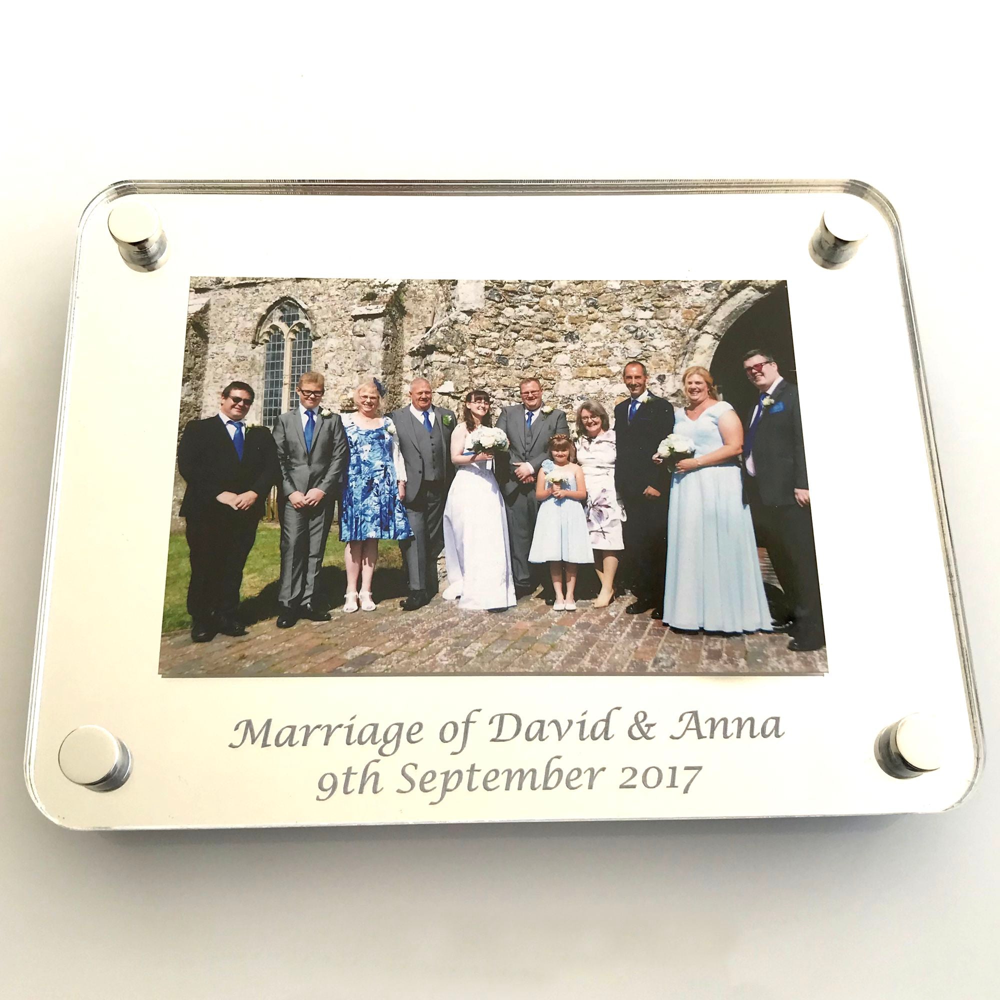 Wall Mounted Acrylic Frame for 10" x 8" Photograph Mirrored