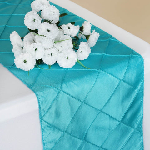 Turquoise Blue Pintuck Table Runners