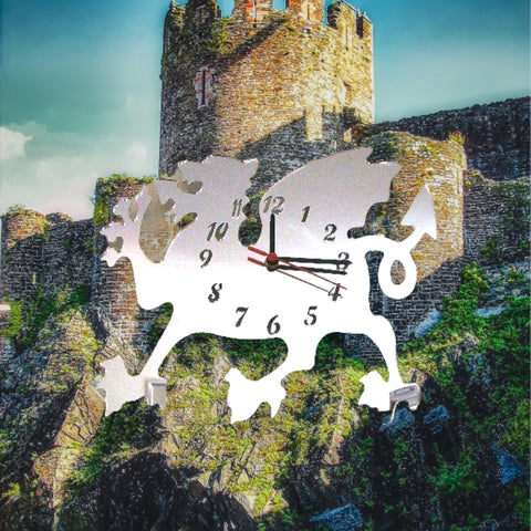 Welsh Dragon Shaped Clocks - Many Colour Choices