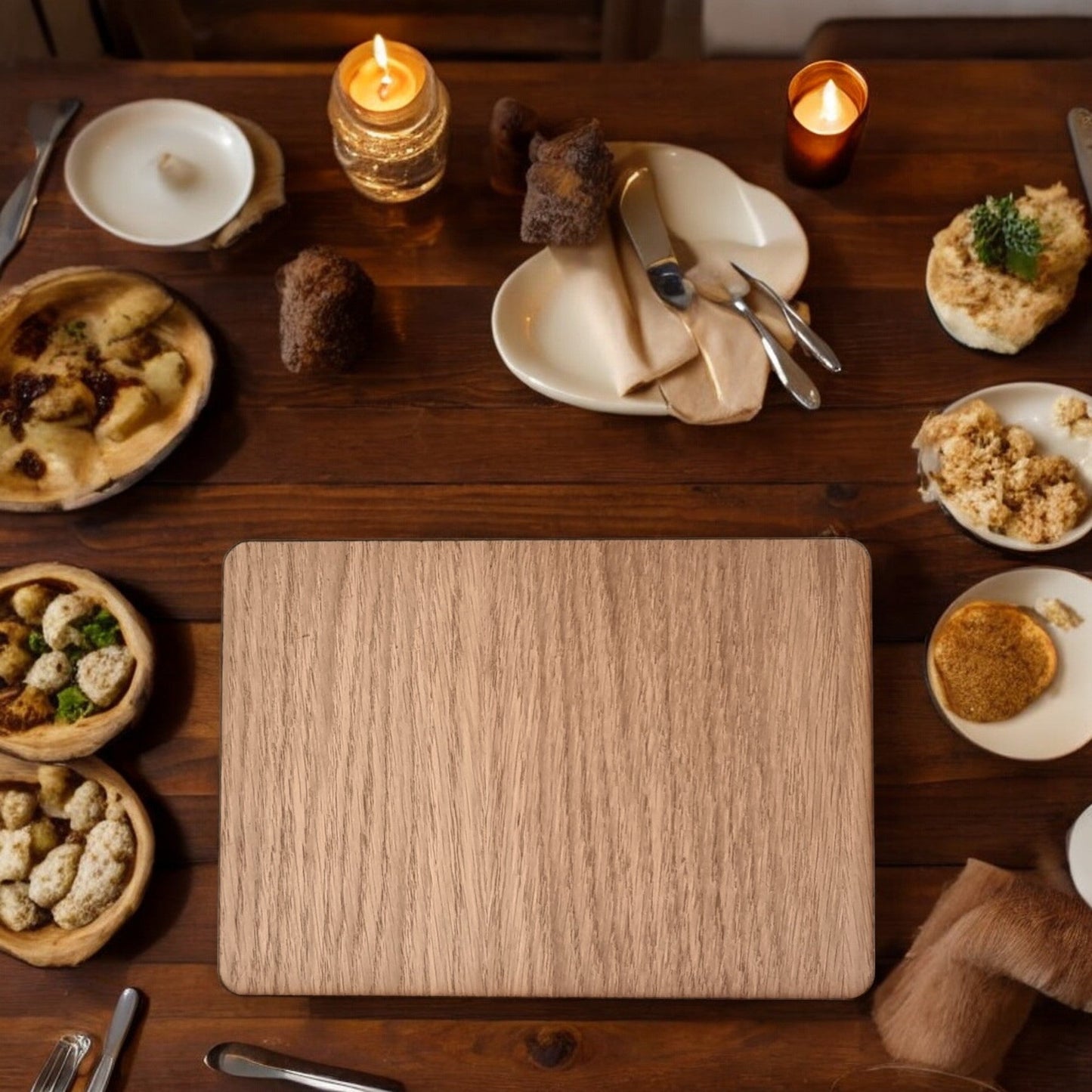 Rectangle Placemats & Coasters - Wooden Colours