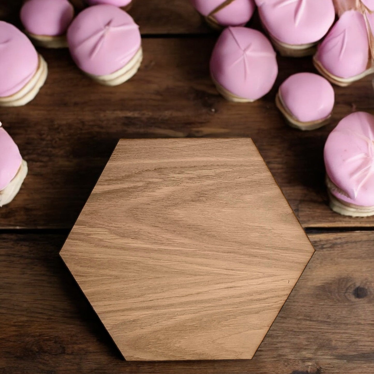 Hexagon Placemats & Coasters - Wooden Colours