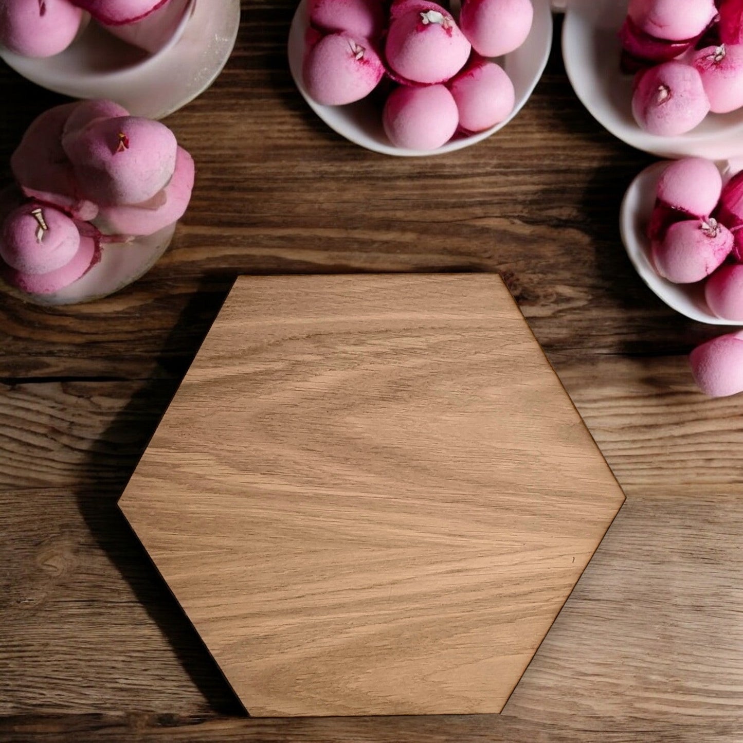 Hexagon Placemats & Coasters - Wooden Colours