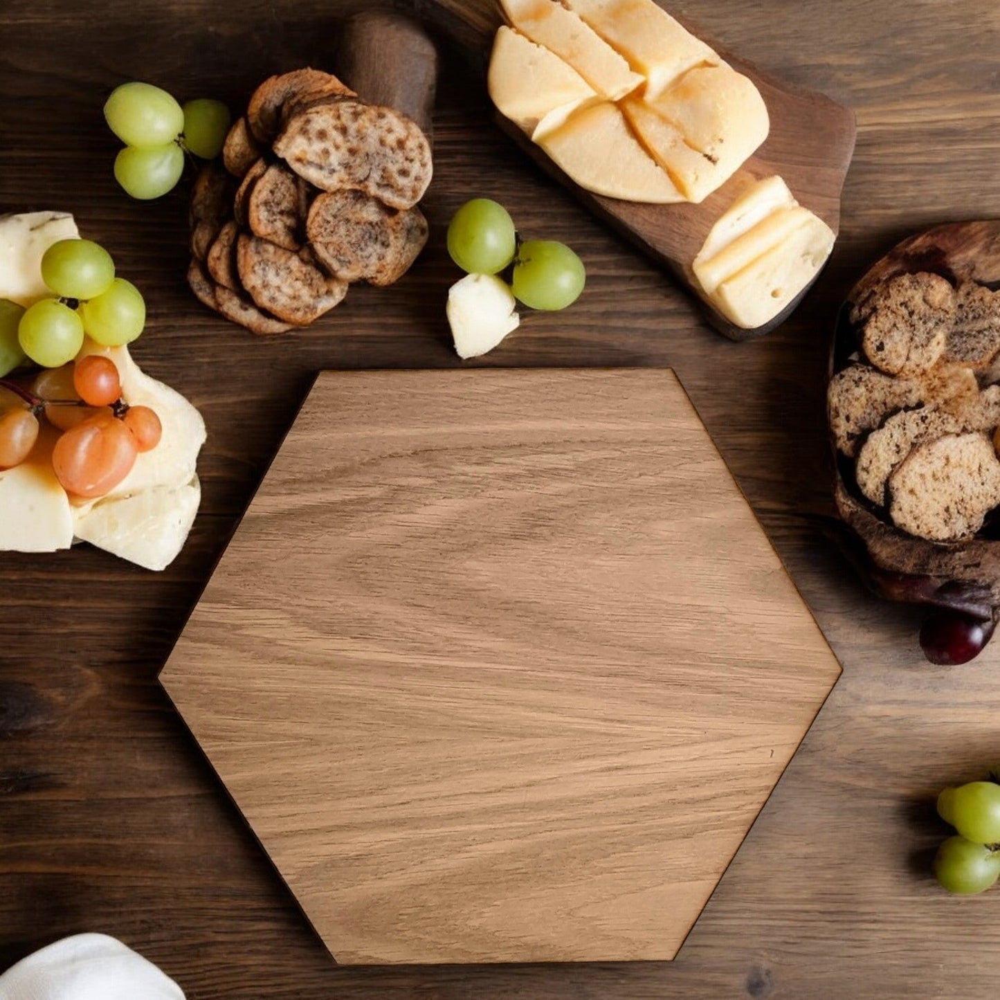 Hexagon Placemats & Coasters - Wooden Colours