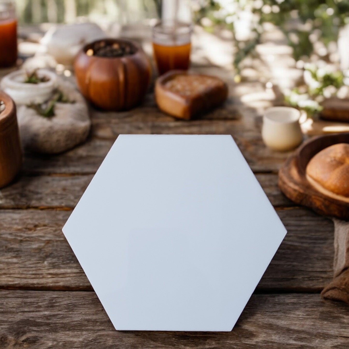 Hexagon Placemats & Coasters - Clear or Gloss Colours