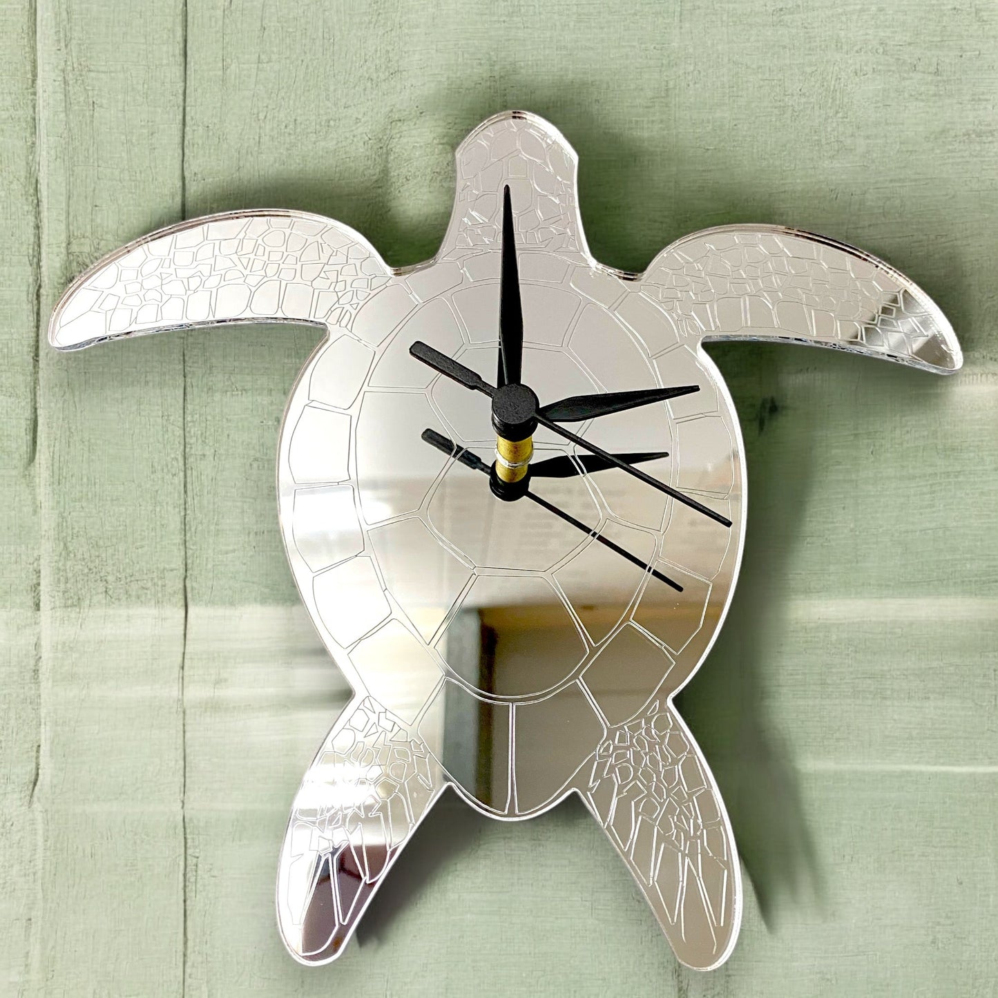 Etched Turtle Shaped Clocks - Many Colour Choices