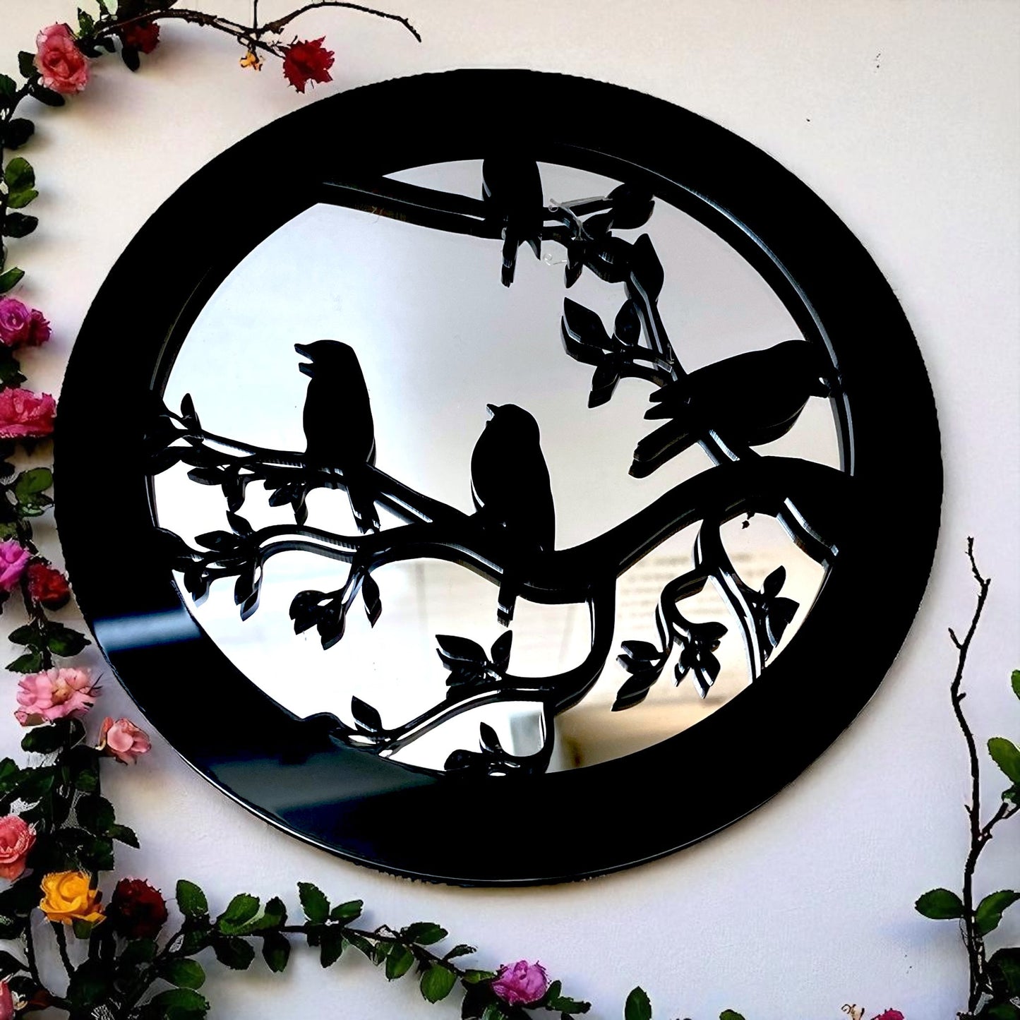 Birds Round Garden Mirror