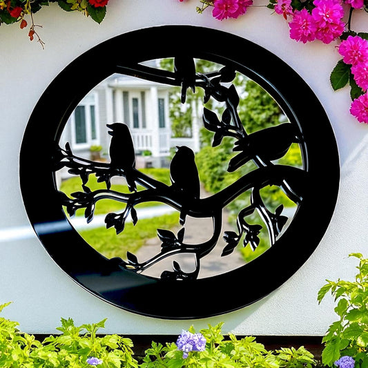 Birds Round Garden Mirror