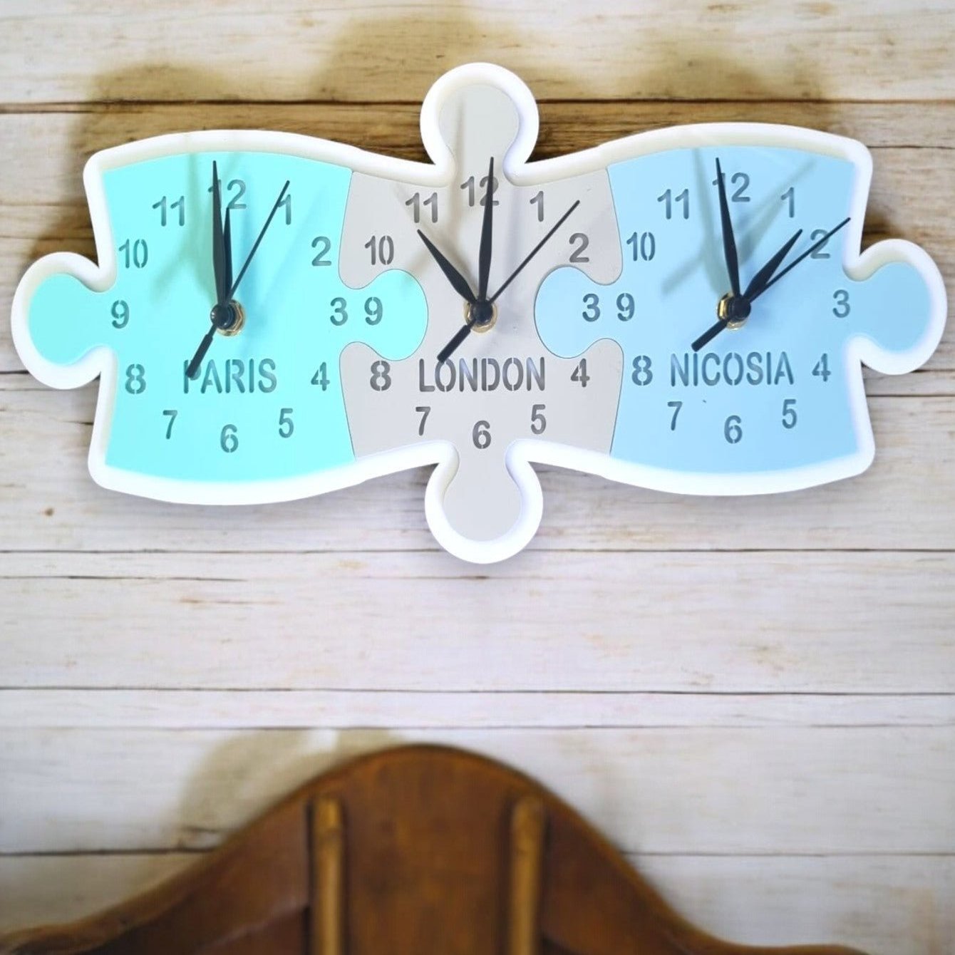 Bespoke Jigsaw Time Zones Clocks