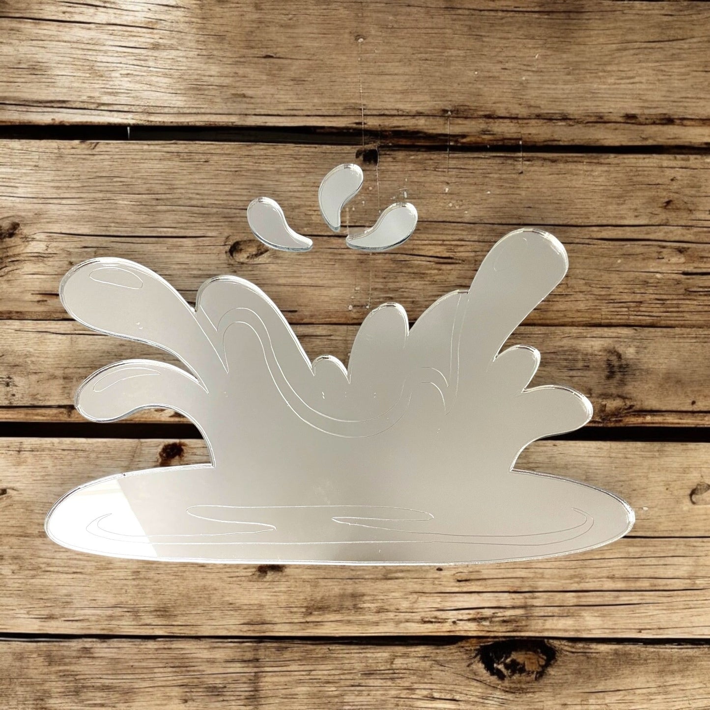 Etched Wave Splash Shaped Mirrors
