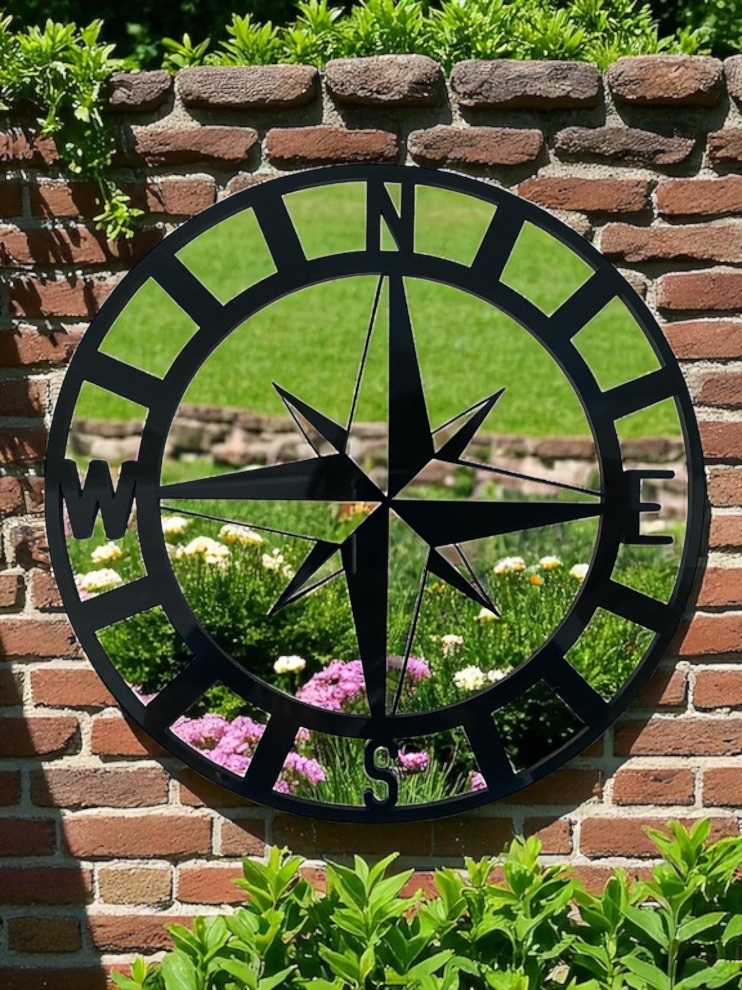 Compass Garden Mirror