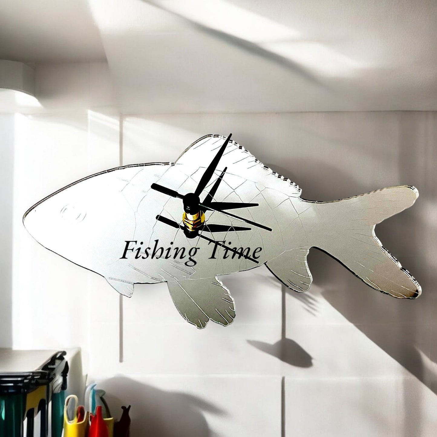 Etched Fish Shaped Clocks - Many Colour Choices