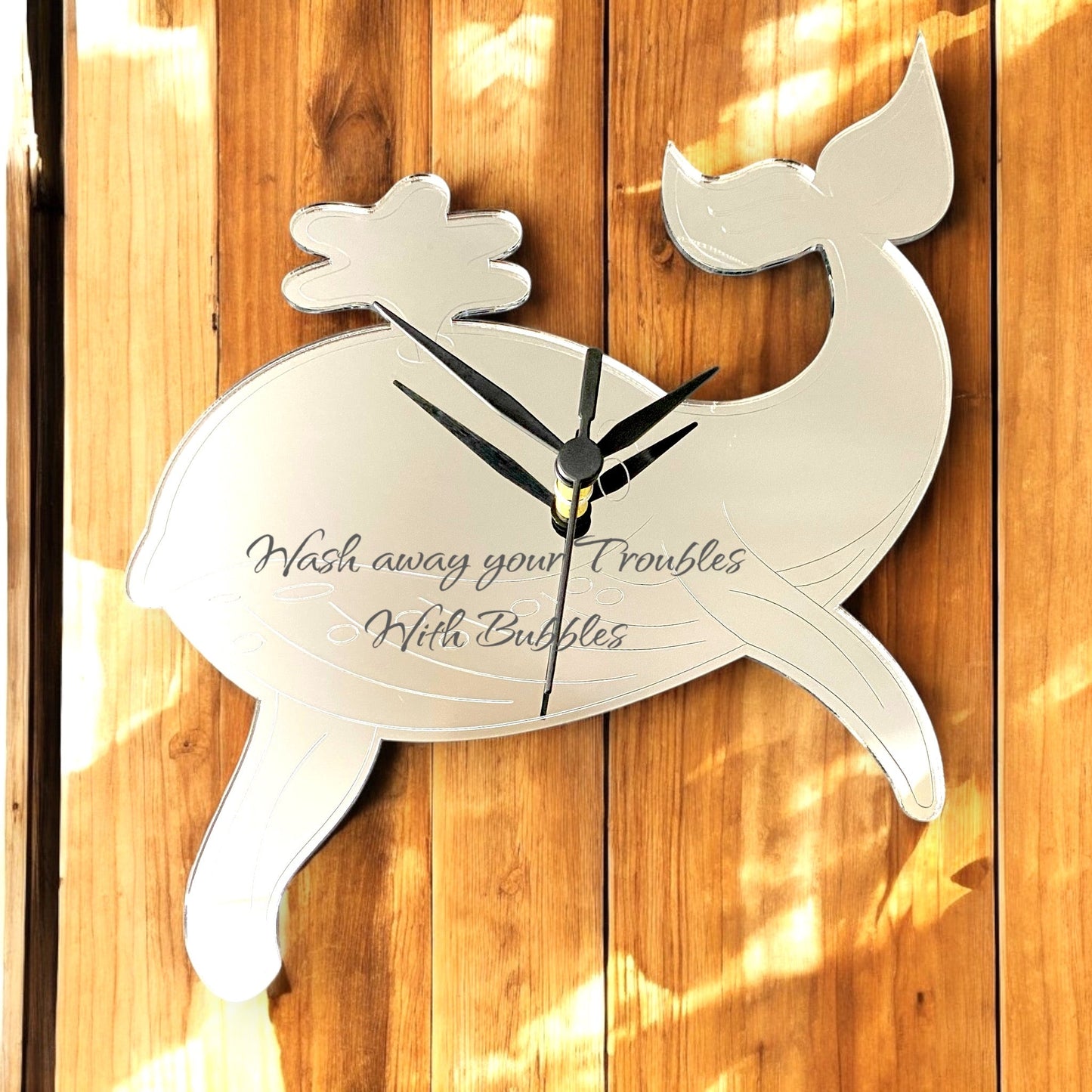 Etched Whale Shaped Clocks - Many Colour Choices