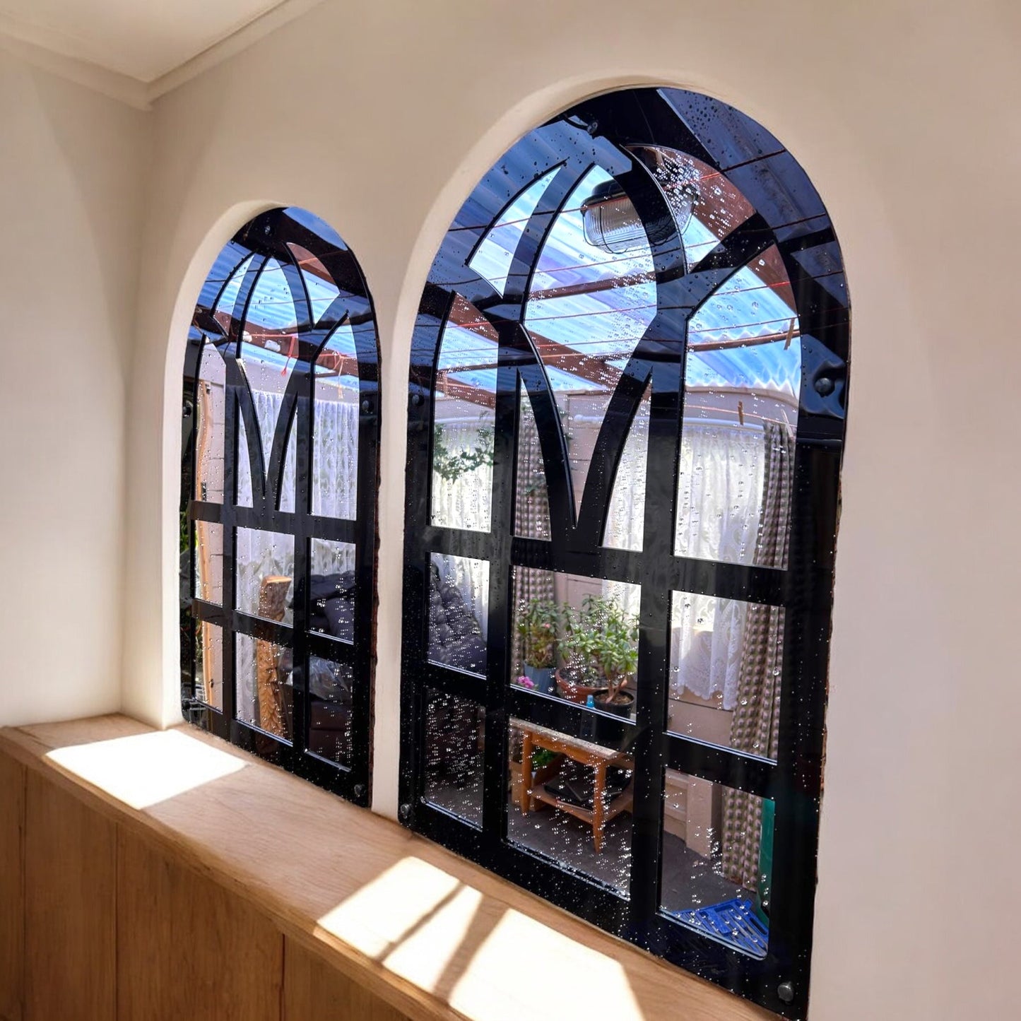 Pair of Victorian Arch Garden Mirrors