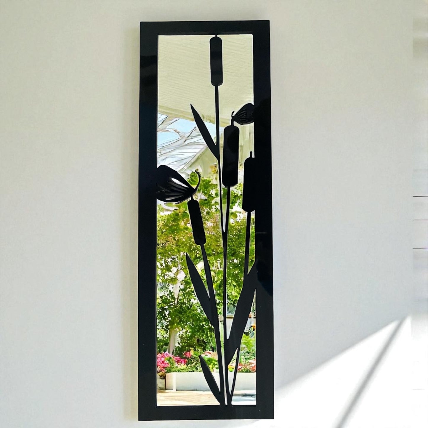 Bulrushes Rectangular Framed Garden Mirror