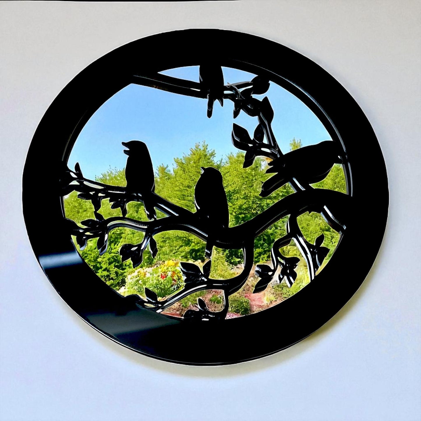 Birds Round Garden Mirror