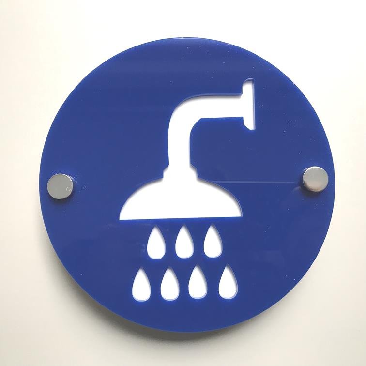 Shower Room Sign - Floating - Round