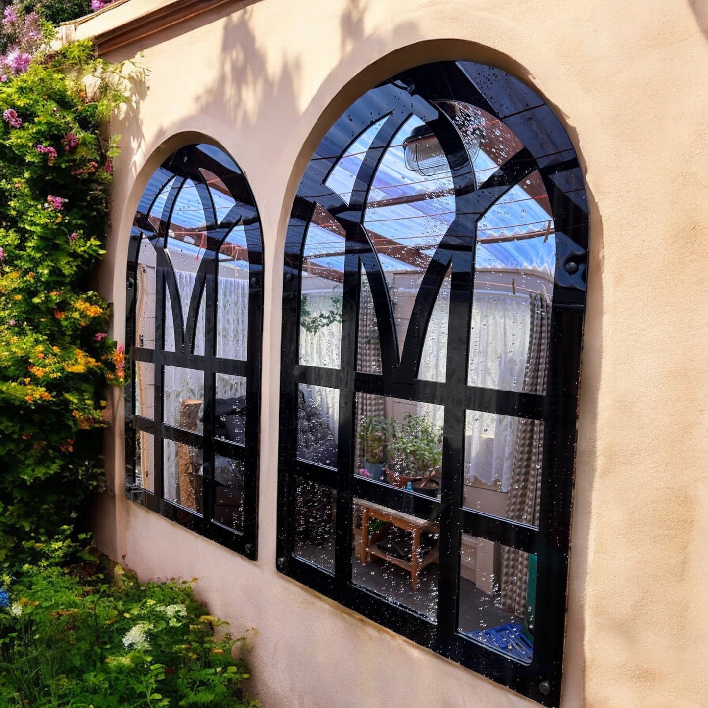 Pair of Victorian Arch Garden Mirrors