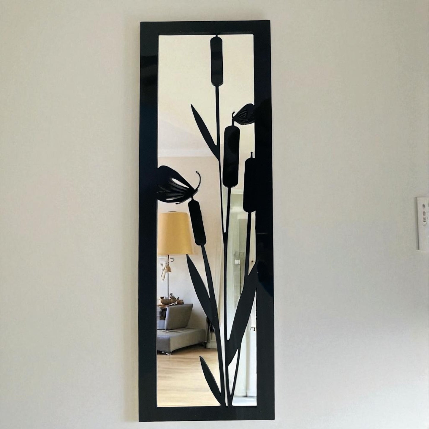 Bulrushes Rectangular Framed Garden Mirror