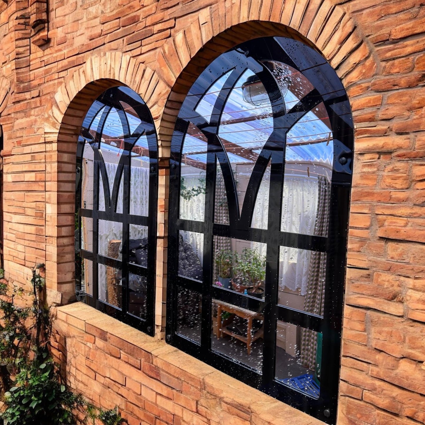 Pair of Victorian Arch Garden Mirrors