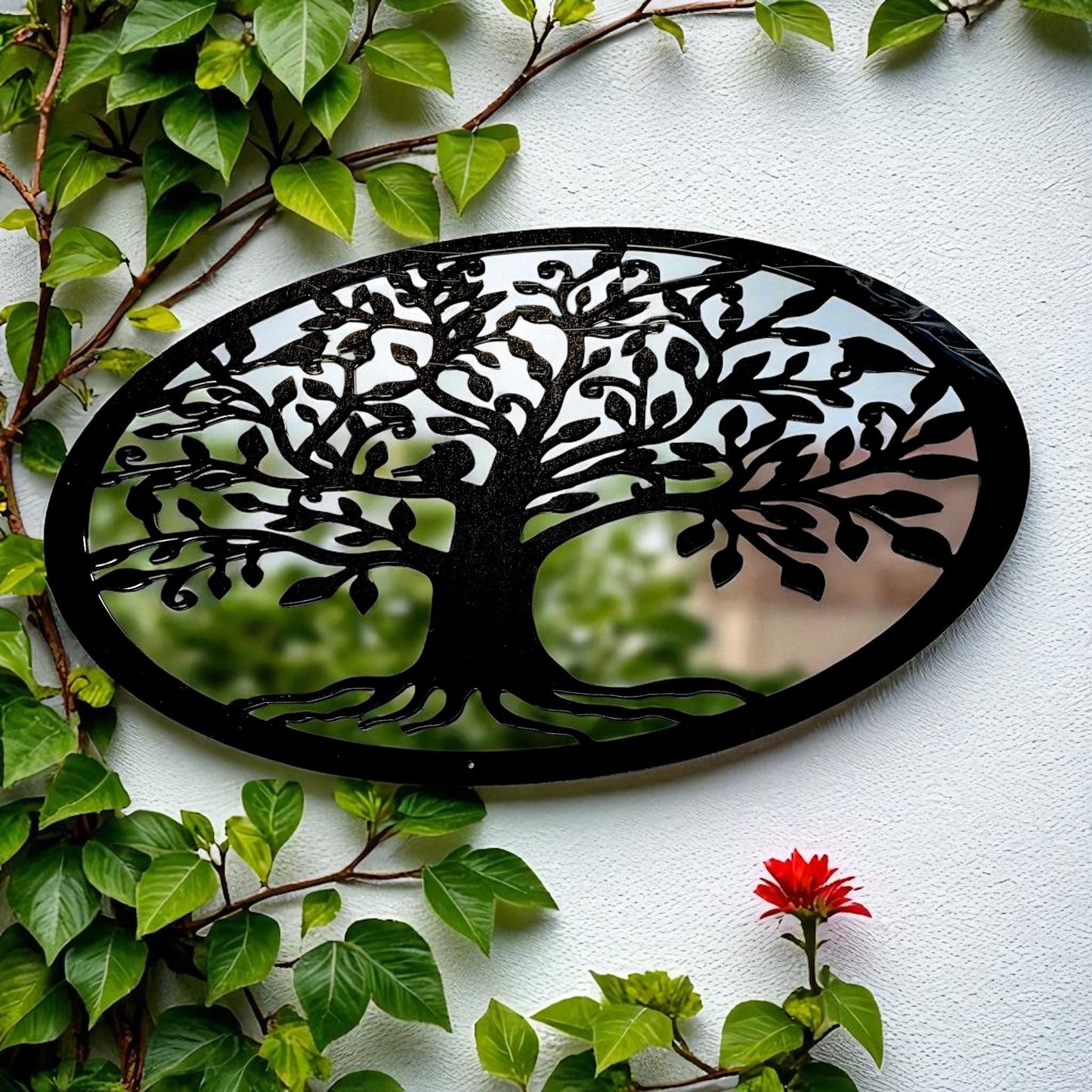 Oval Tree of Life Garden Mirror