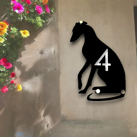 Greyhound House Number Sign