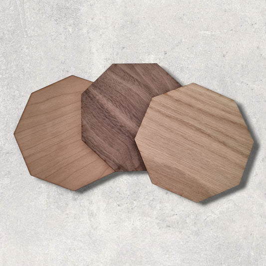 Octagon Coaster Set - Wood