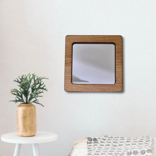 Wood Framed Square Mirror